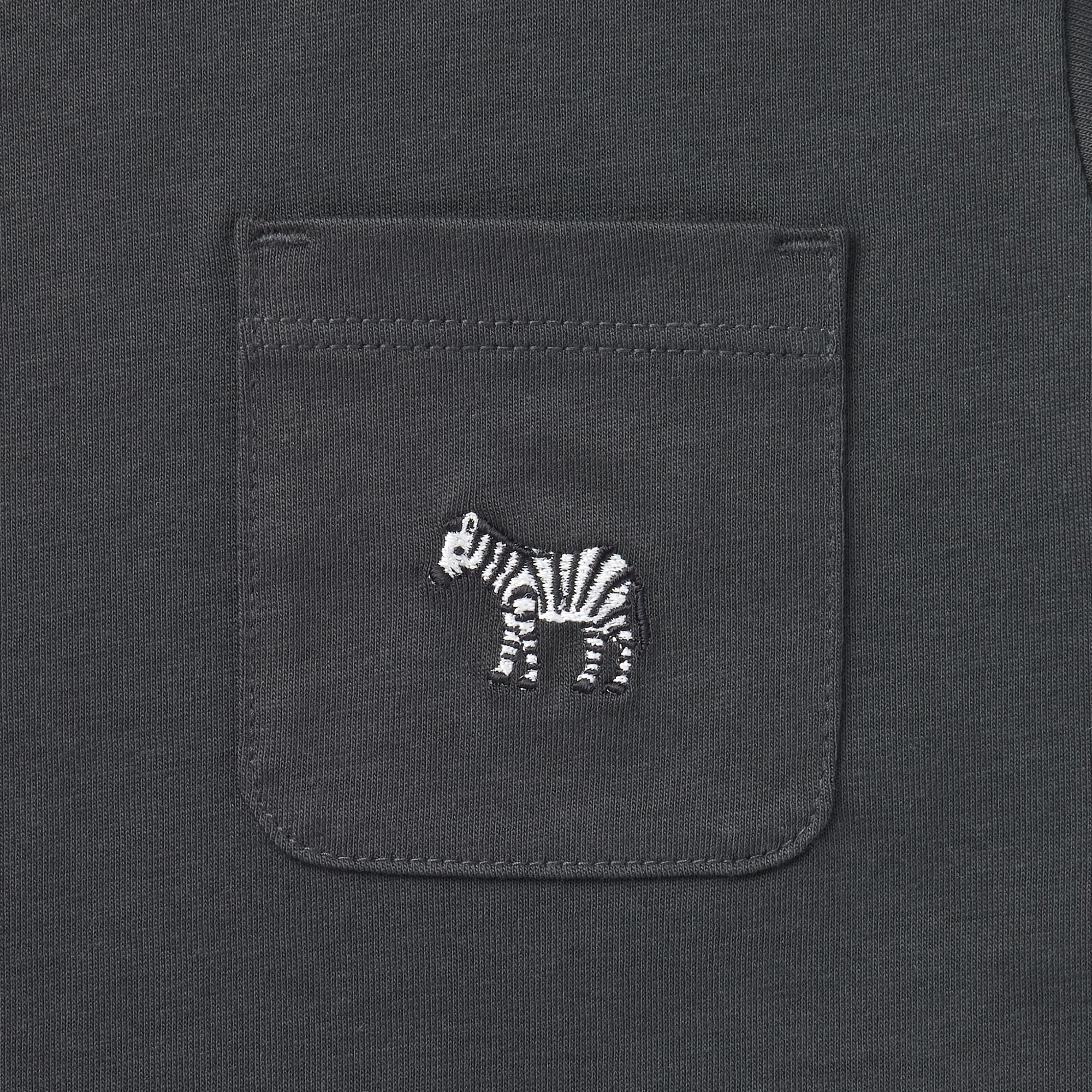 ベビー　あたまするっと　天竺編み刺繍入りポケット半袖Ｔシャツ