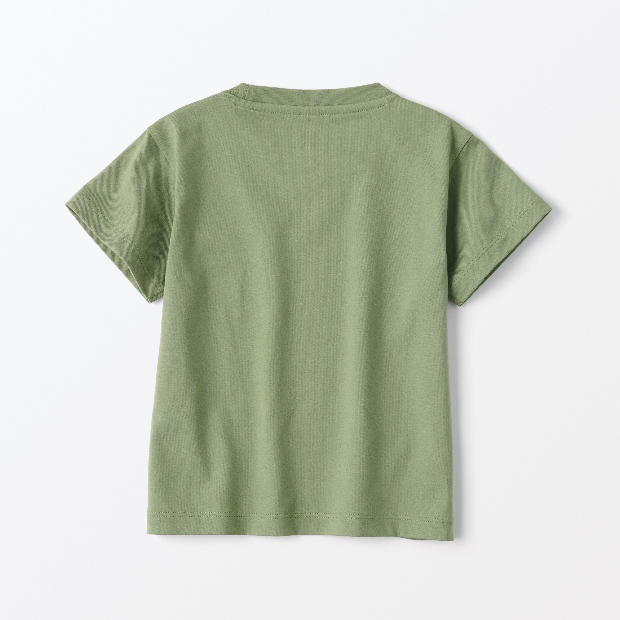 ベビー　あたまするっと　天竺編み刺繍入りポケット半袖Ｔシャツ