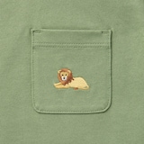 ベビー　あたまするっと　天竺編み刺繍入りポケット半袖Ｔシャツ