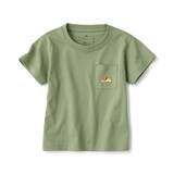 ベビー　あたまするっと　天竺編み刺繍入りポケット半袖Ｔシャツ