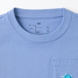 ベビー　あたまするっと　天竺編み刺繍入りポケット半袖Ｔシャツ