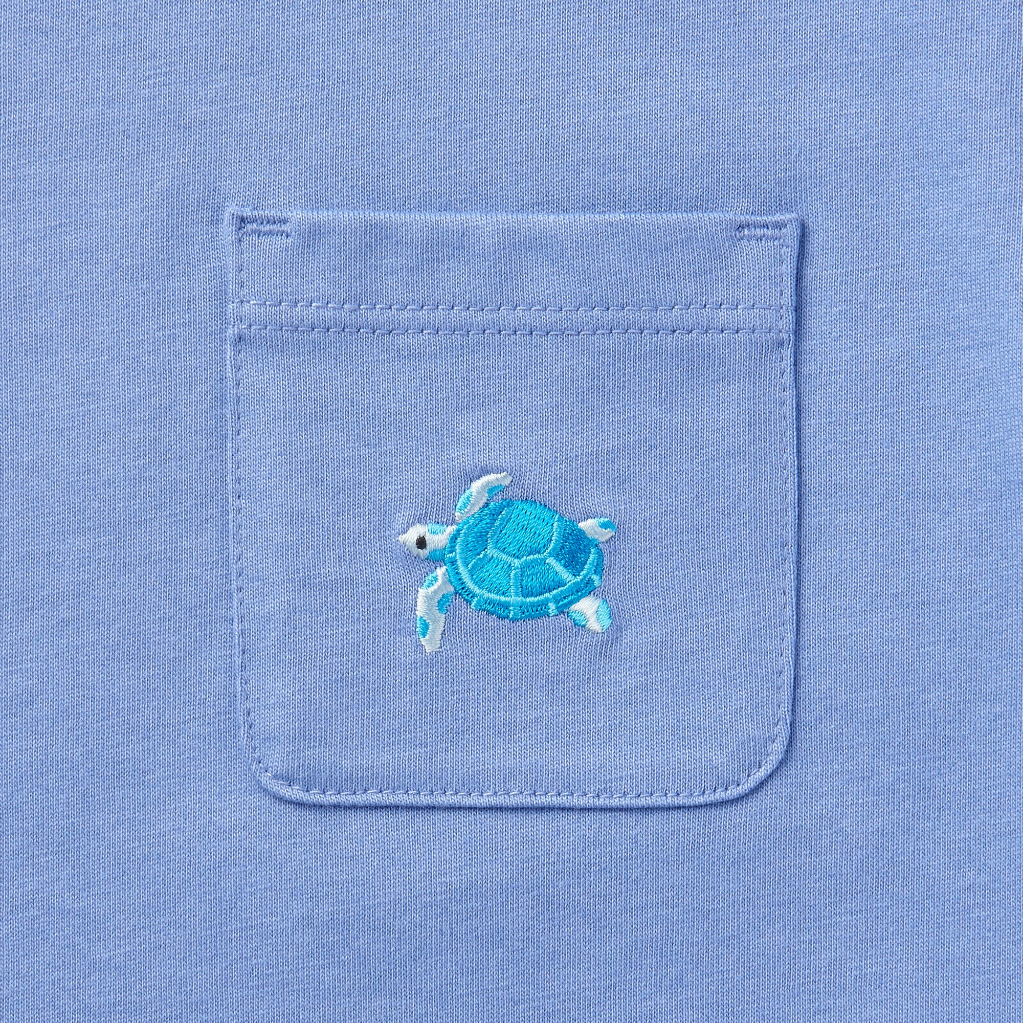 ベビー　あたまするっと　天竺編み刺繍入りポケット半袖Ｔシャツ