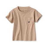 ベビー　あたまするっと　天竺編み刺繍入りポケット半袖Ｔシャツ