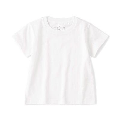 ベビー　あたまするっと　綿天竺編みクルーネック半袖Ｔシャツ　無地