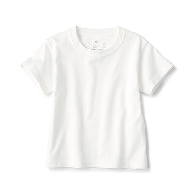 ベビー　あたまするっと　天竺編みクルーネック半袖Ｔシャツ　無地