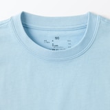 ベビー　あたまするっと　天竺編みクルーネック半袖Ｔシャツ　無地