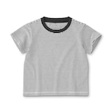 ベビー　あたまするっと　天竺編みクルーネック半袖Ｔシャツ　ボーダー