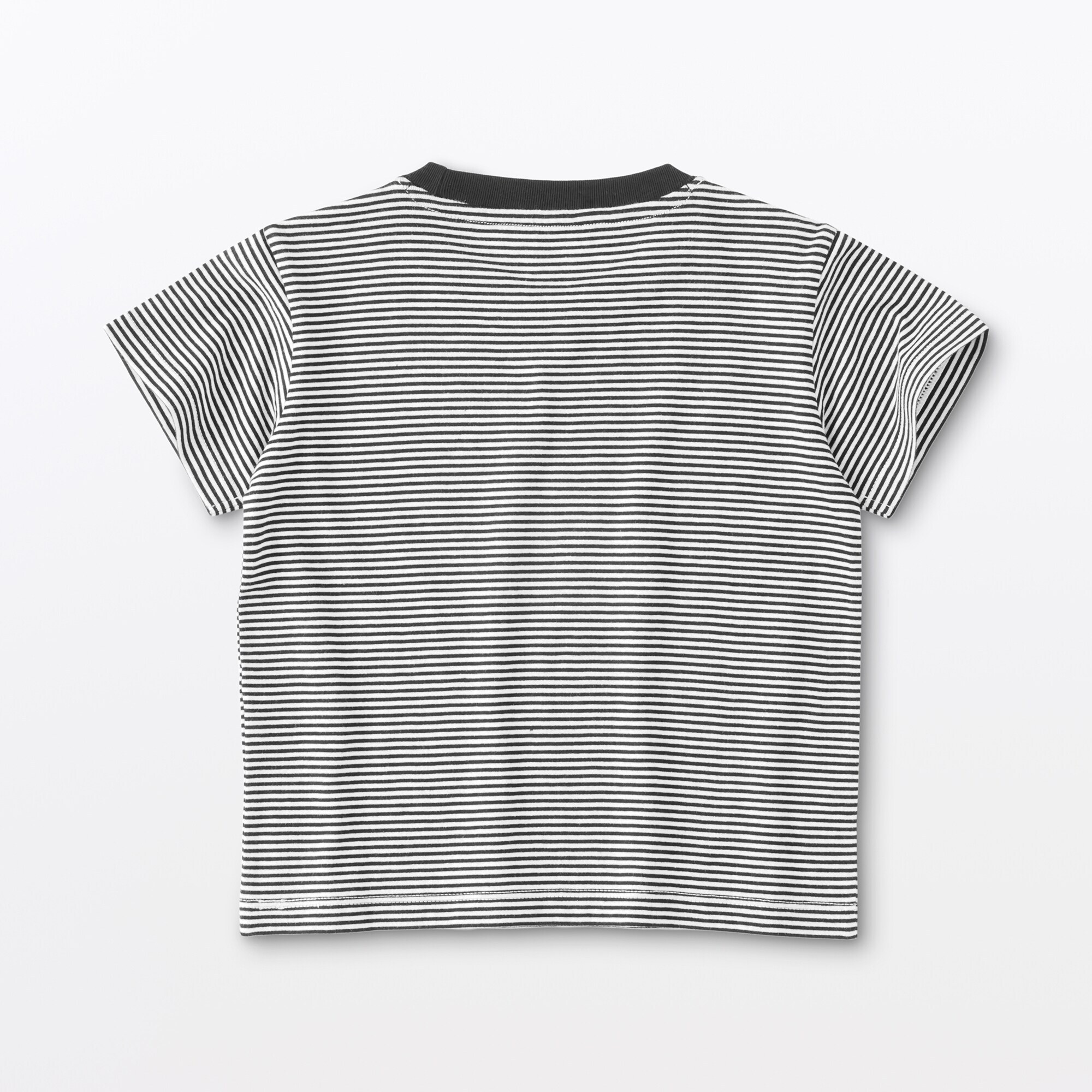 ベビー　あたまするっと　天竺編みクルーネック半袖Ｔシャツ　ボーダー