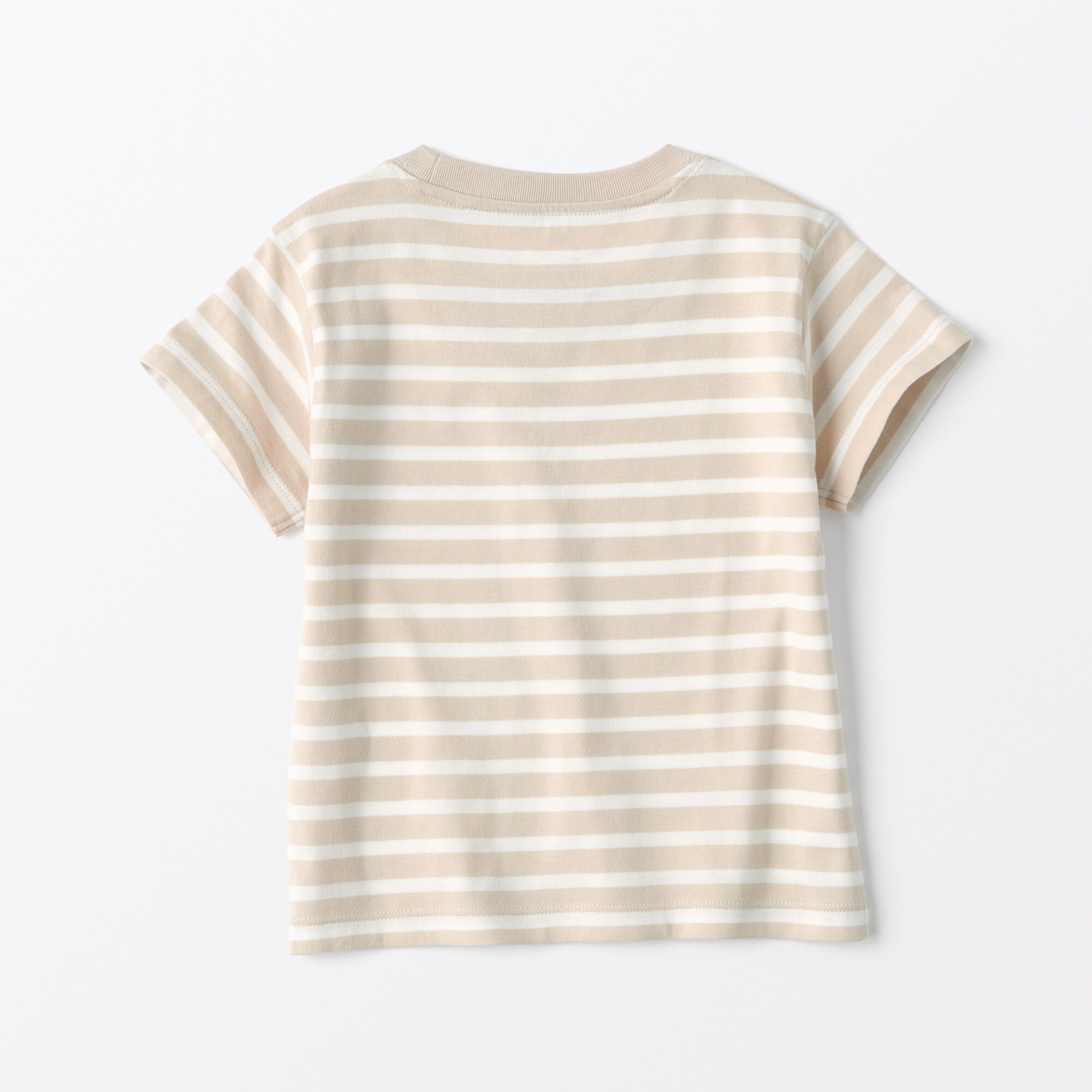 ベビー　あたまするっと　天竺編みクルーネック半袖Ｔシャツ　ボーダー