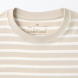 ベビー　あたまするっと　天竺編みクルーネック半袖Ｔシャツ　ボーダー