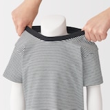 ベビー　あたまするっと　天竺編みクルーネック半袖Ｔシャツ　ボーダー