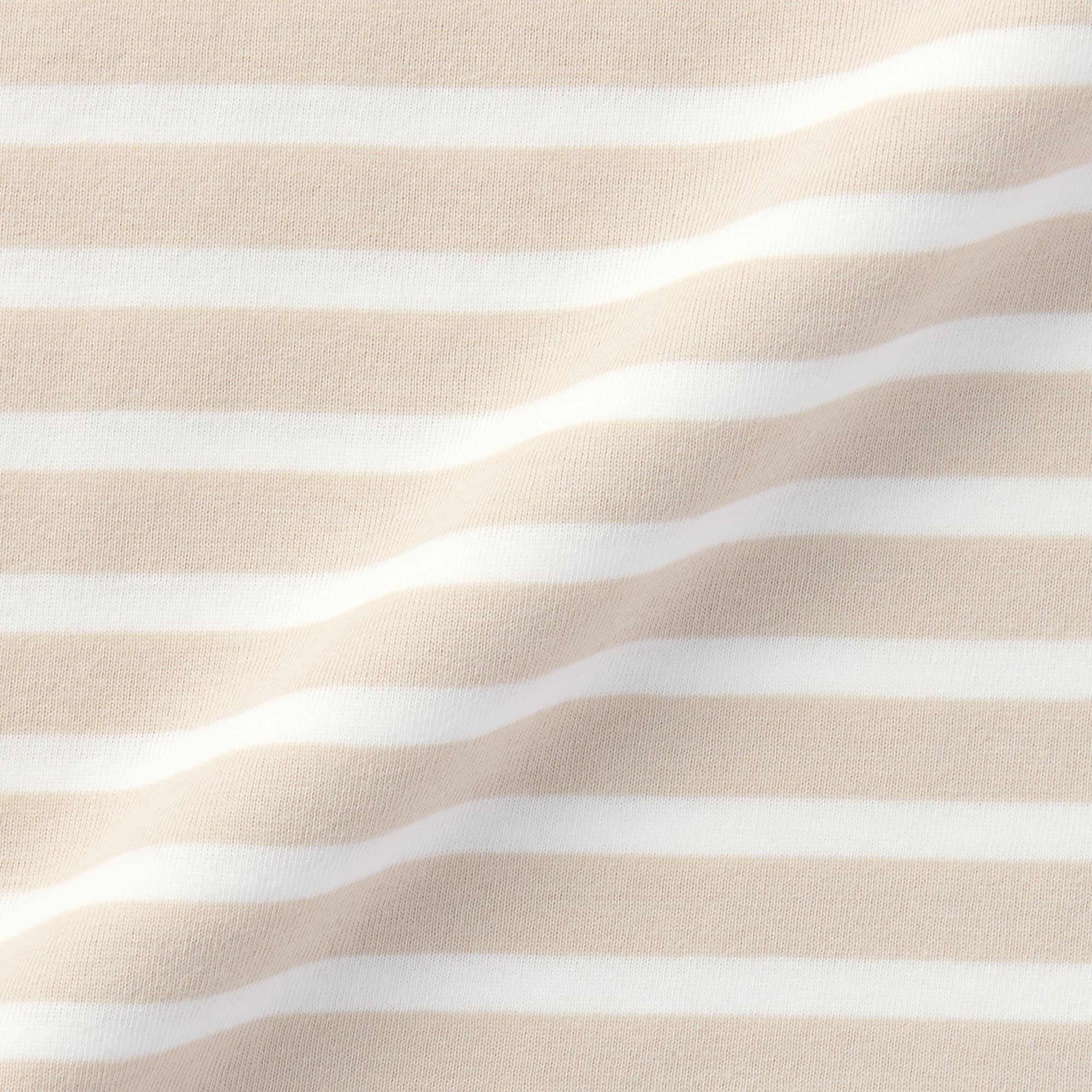 ベビー　あたまするっと　天竺編みクルーネック半袖Ｔシャツ　ボーダー