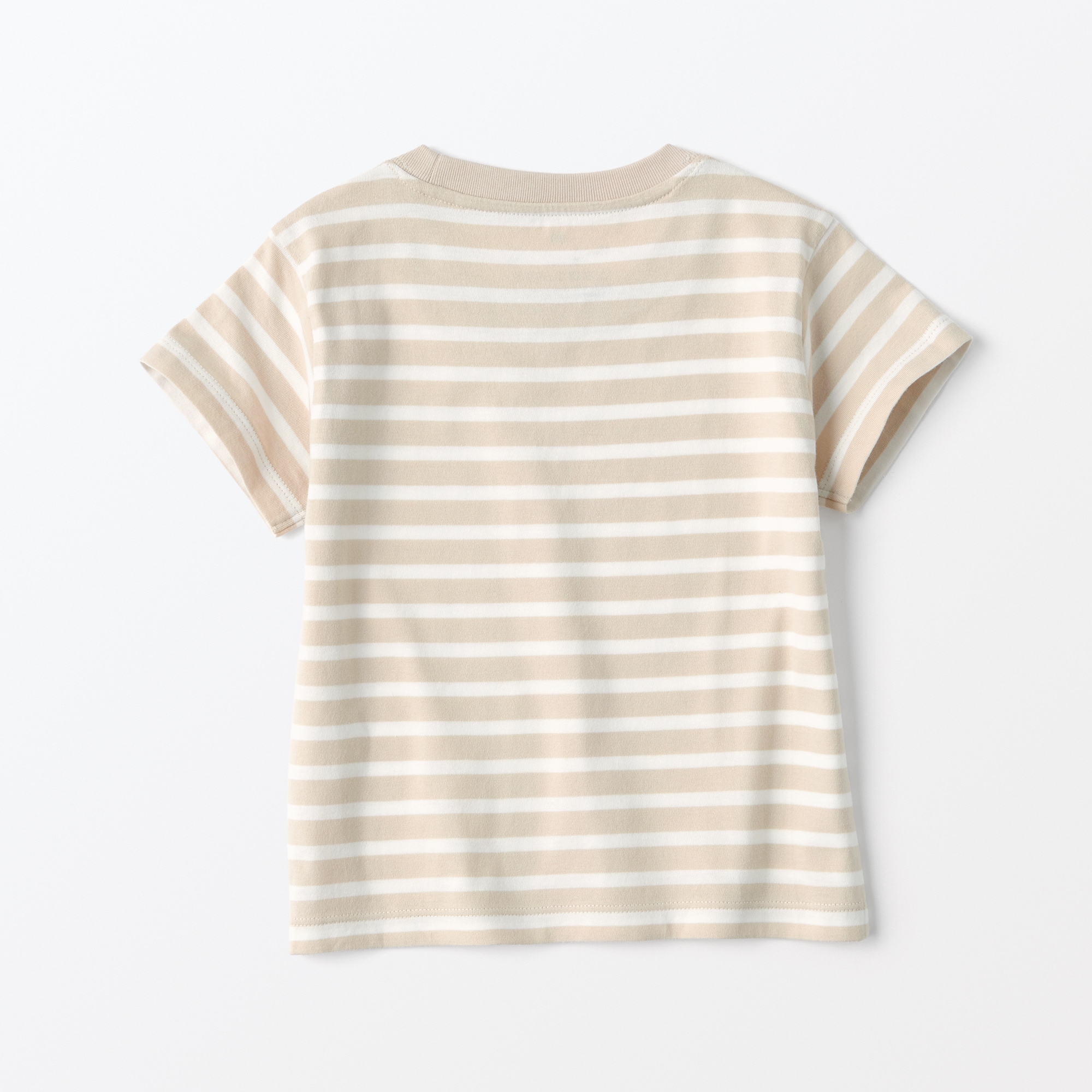 ベビー　あたまするっと　天竺編みクルーネック半袖Ｔシャツ　ボーダー