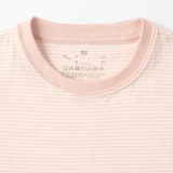 ベビー　あたまするっと　天竺編みクルーネック半袖Ｔシャツ　ボーダー