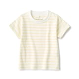 ベビー　あたまするっと　天竺編みクルーネック半袖Ｔシャツ　ボーダー