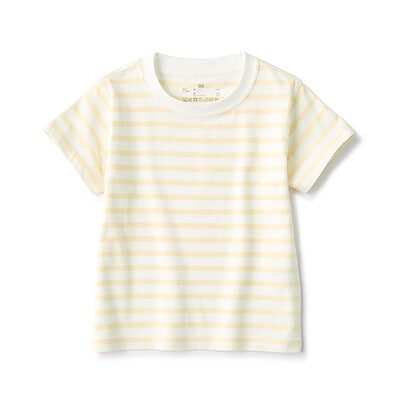 ベビー　あたまするっと　天竺編みクルーネック半袖Ｔシャツ　ボーダー