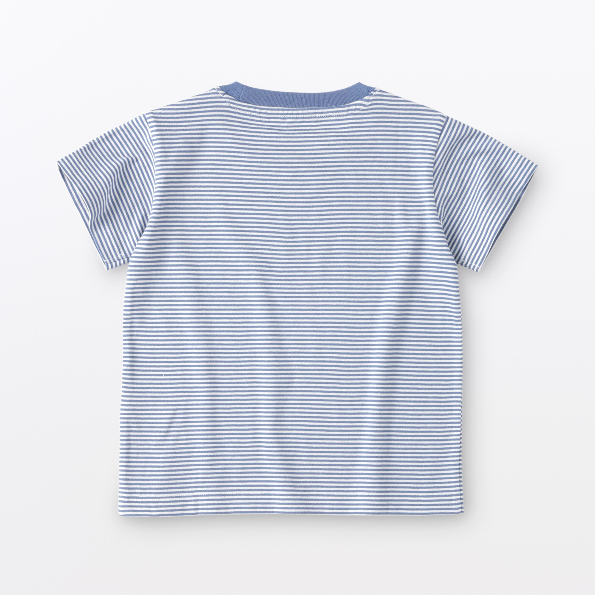 ベビー　あたまするっと　天竺編みクルーネック半袖Ｔシャツ　ボーダー