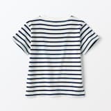 ベビー　あたまするっと　天竺編みクルーネック半袖Ｔシャツ　ボーダー