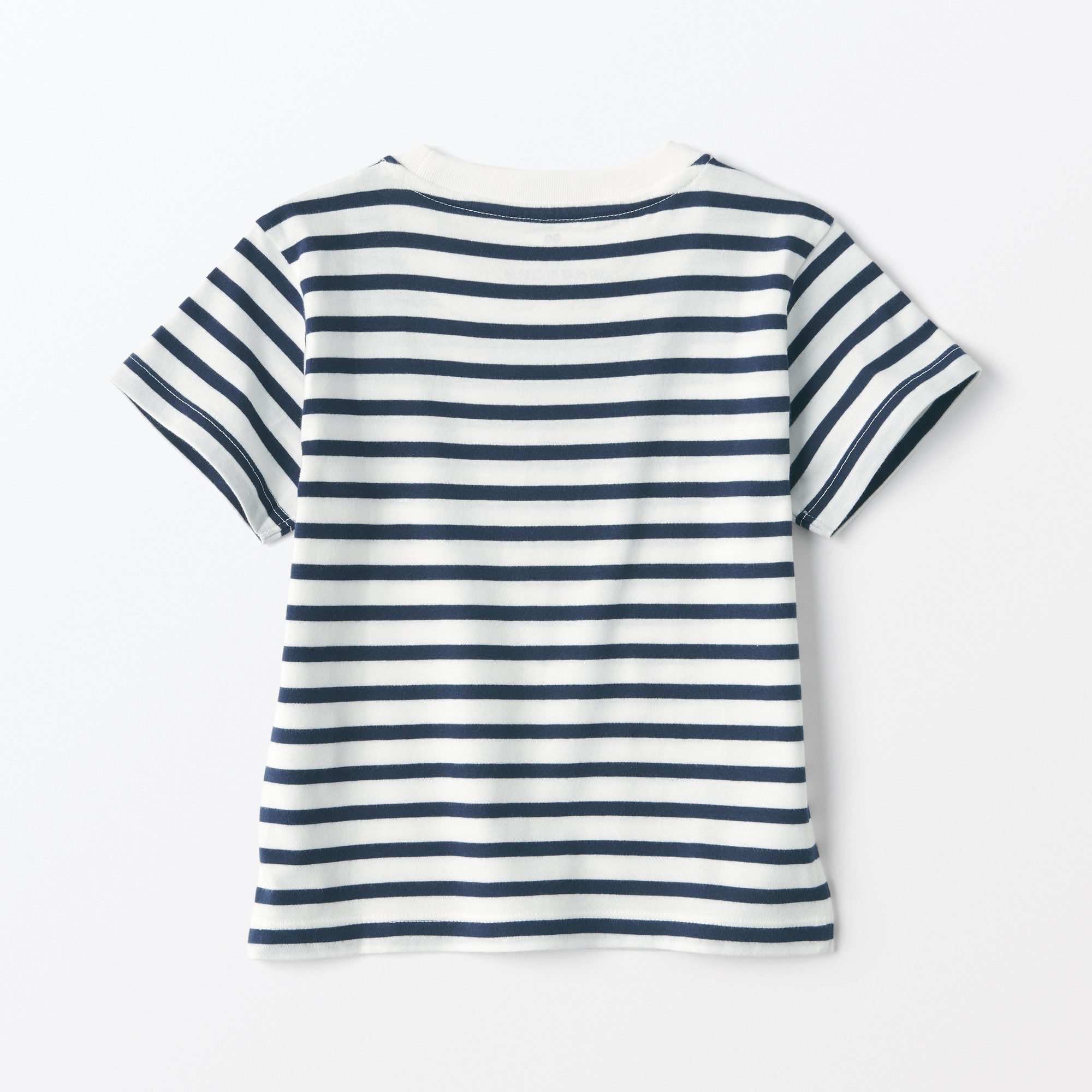 ベビー　あたまするっと　天竺編みクルーネック半袖Ｔシャツ　ボーダー