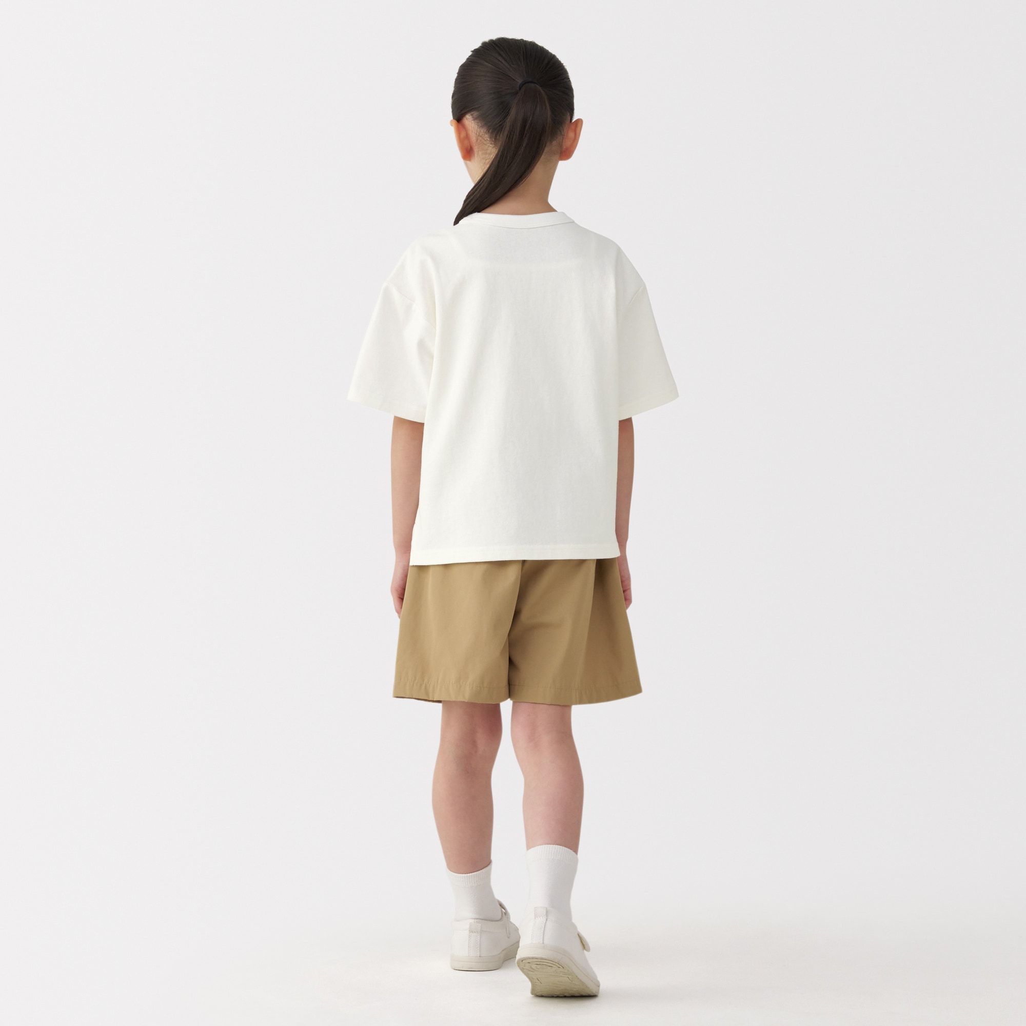 キッズ　太番手クルーネック五分袖Ｔシャツ