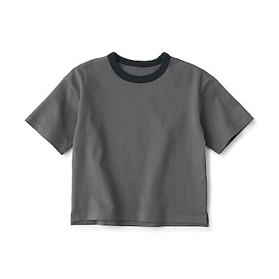 キッズ　太番手クルーネック五分袖Ｔシャツ