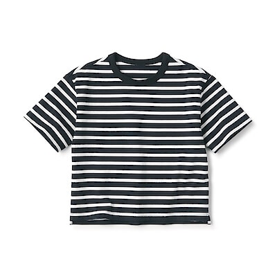キッズ　太番手クルーネック五分袖Ｔシャツ
