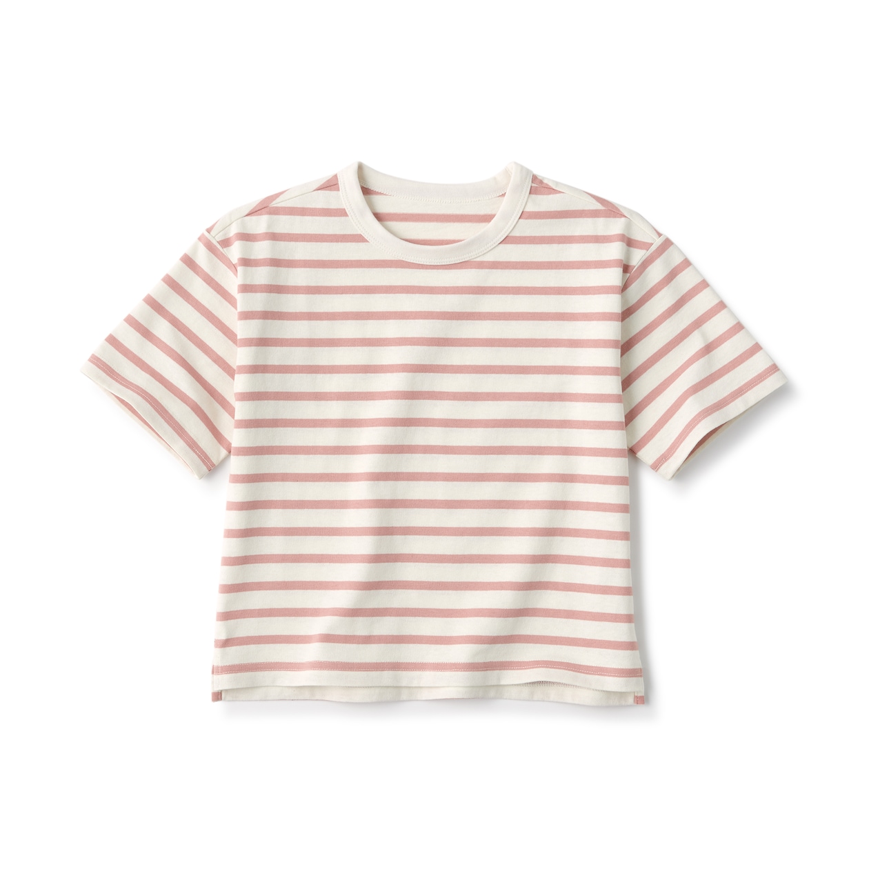 キッズ　太番手クルーネック五分袖Ｔシャツ
