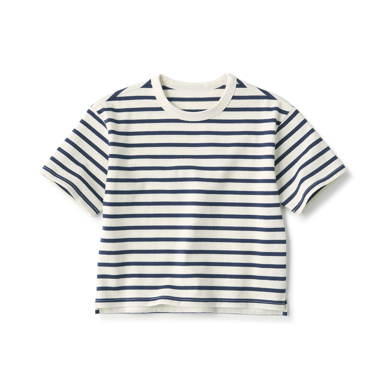 キッズ　太番手クルーネック五分袖Ｔシャツ