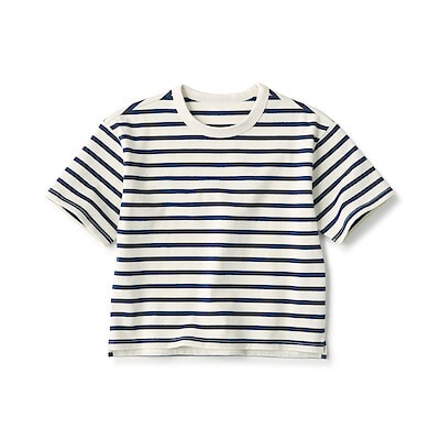 キッズ　太番手クルーネック五分袖Ｔシャツ