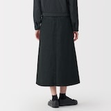 婦人　和紙混デニムスカート　ダークグレー