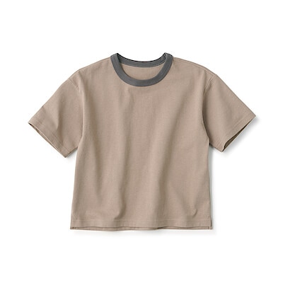 キッズ　太番手クルーネック五分袖Ｔシャツ