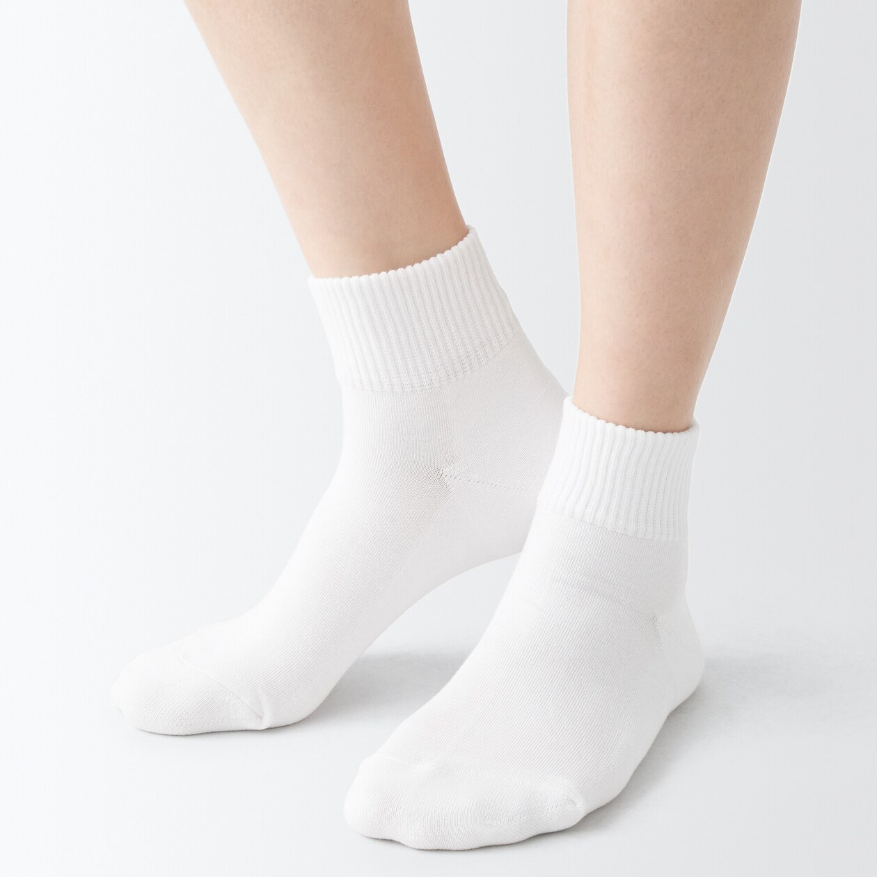 婦人　足なり直角　履き口やわらか　パイル編み　ショート丈靴下