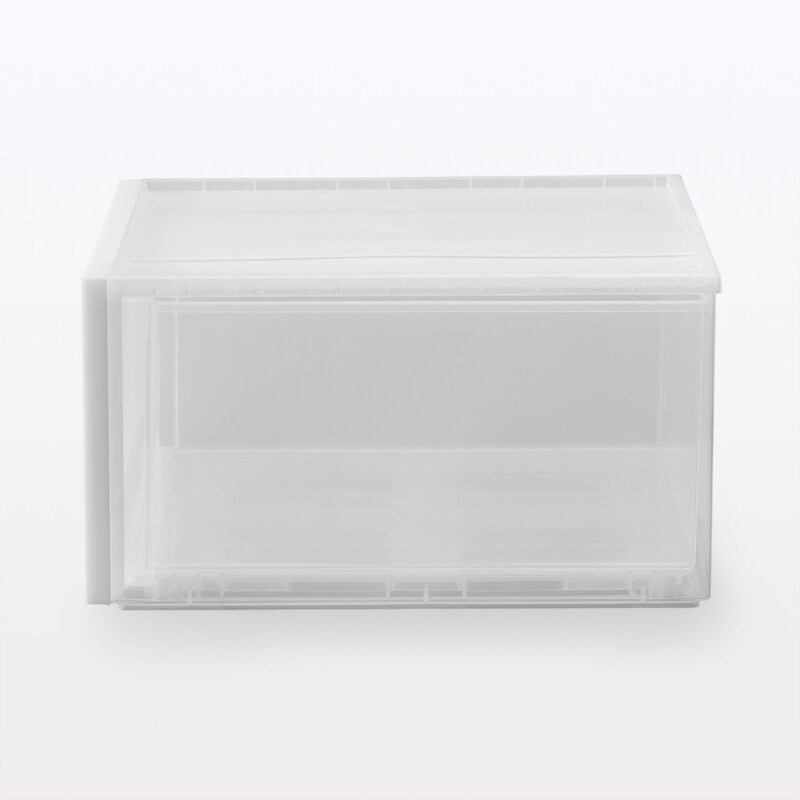 宅送】ポリプロピレン 収納ケース ワイド 中 | 無印良品 