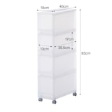 【宅送】ポリプロピレン　収納ストッカー　キャスター付３