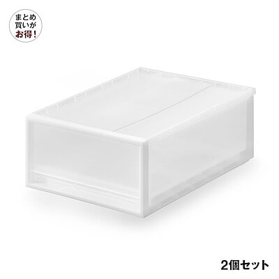 【まとめ買い】ポリプロピレン　収納ケース　小/約幅34×奥行44.5×高さ18cm 2個セット