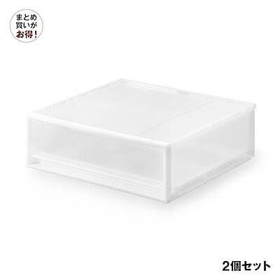 【まとめ買い】ポリプロピレン　収納ケース　ワイド　小/約幅55×奥行44.5×高さ18cm 2個セット