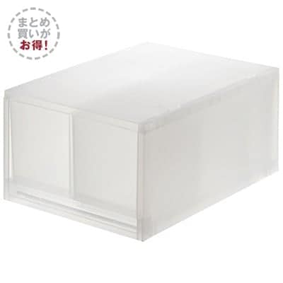 【まとめ買い】ポリプロピレン　小物収納ケース　大　引出２個/約幅26×奥行37×高さ17.5cm 6個セット