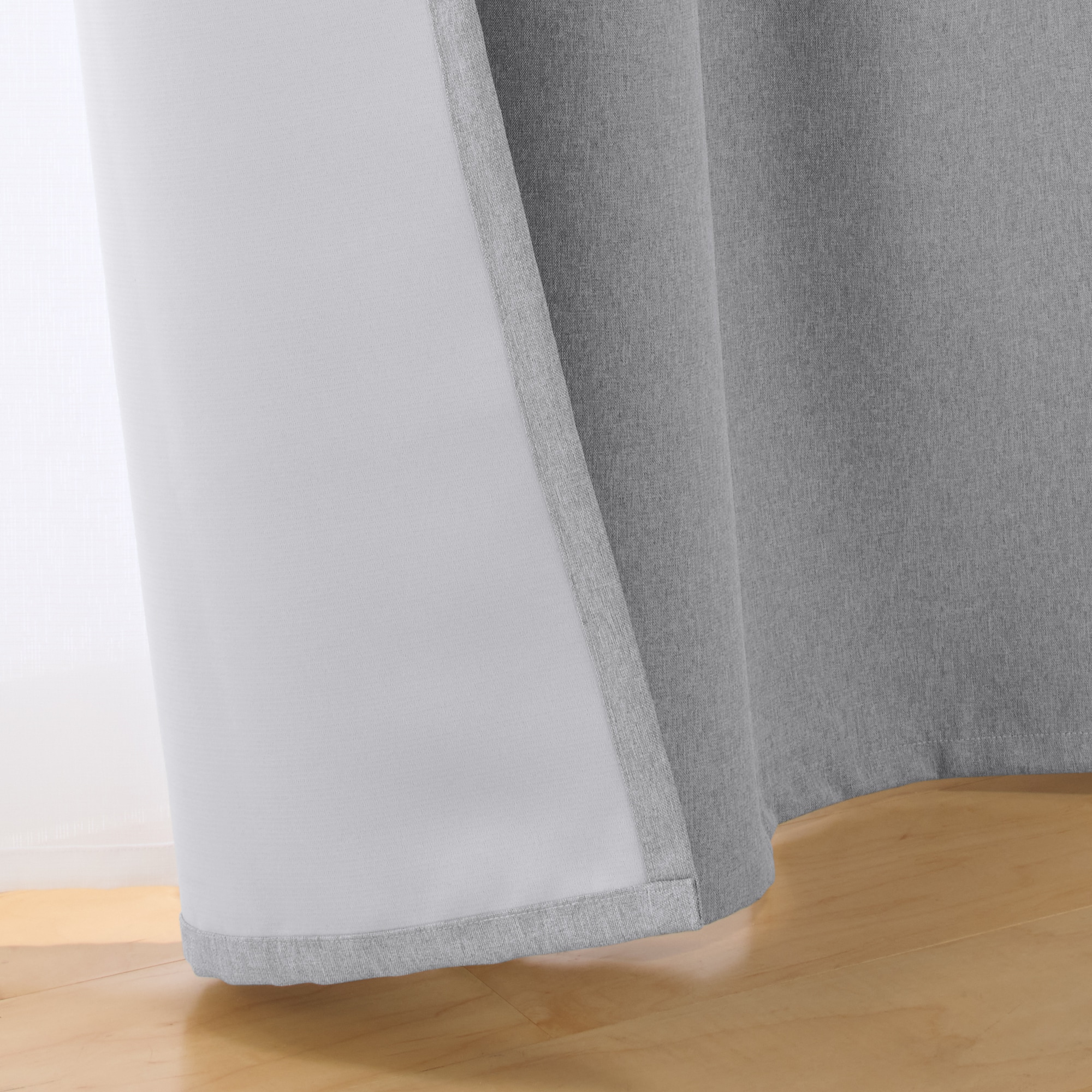 遮光性　ポリエステル平織りノンプリーツカーテン・２枚組