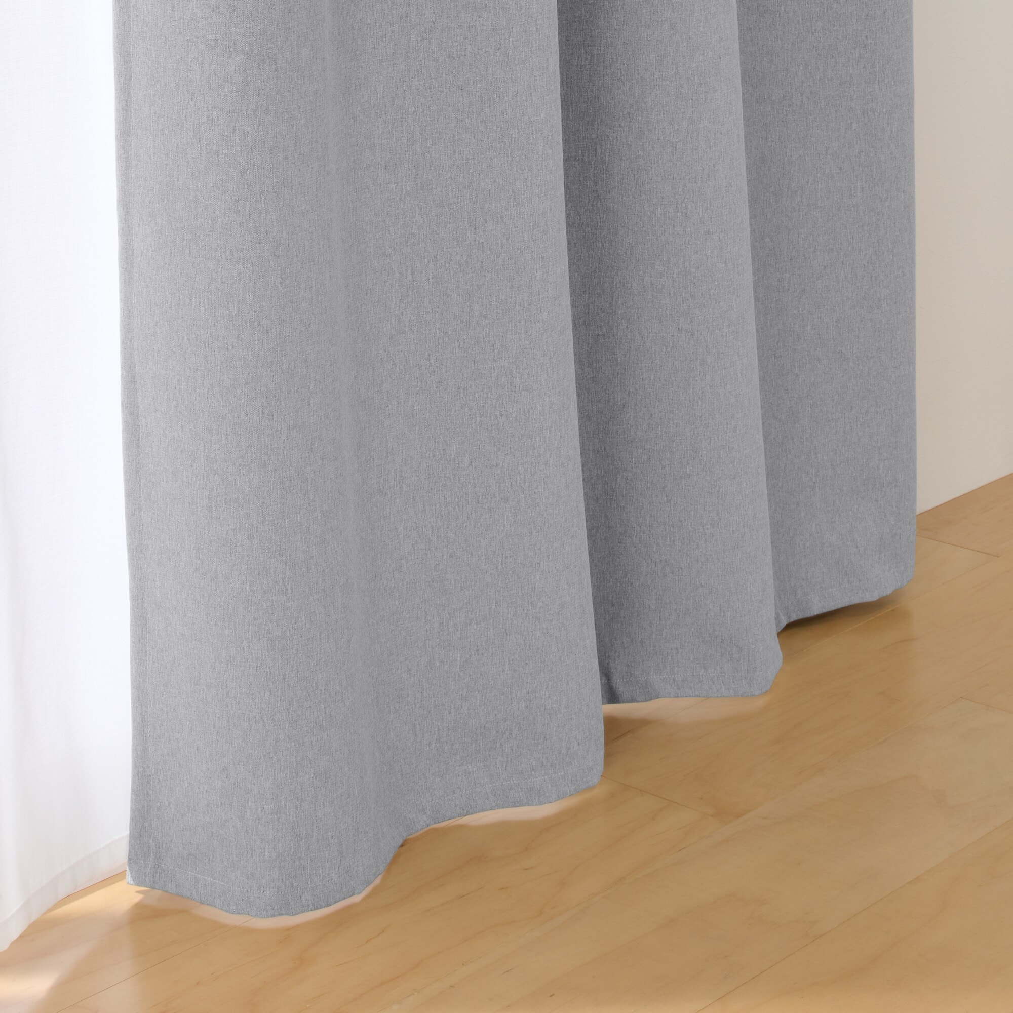 遮光性 ポリエステル平織りノンプリーツカーテン・2枚組 | 無印良品