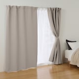 遮光性　ポリエステル平織りノンプリーツカーテン・２枚組