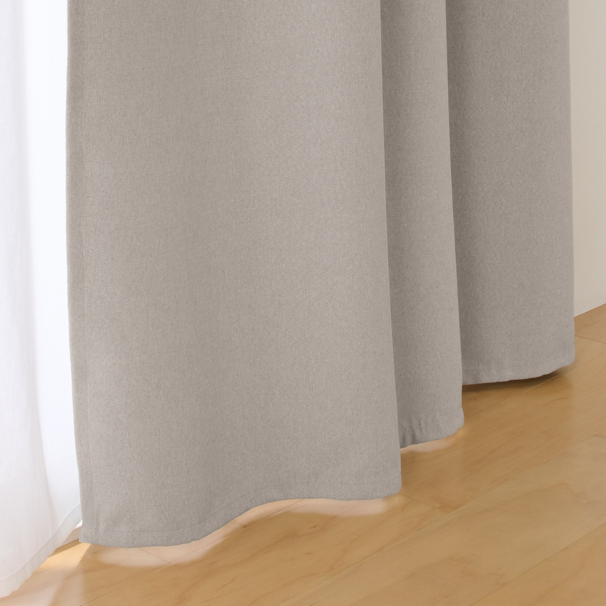 遮光性 ポリエステル平織りノンプリーツカーテン・2枚組 | 無印良品