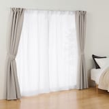 遮像　ポリエステルノンプリーツレースカーテン・２枚組