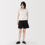 婦人　洗いざらし　ブロードショートパンツ