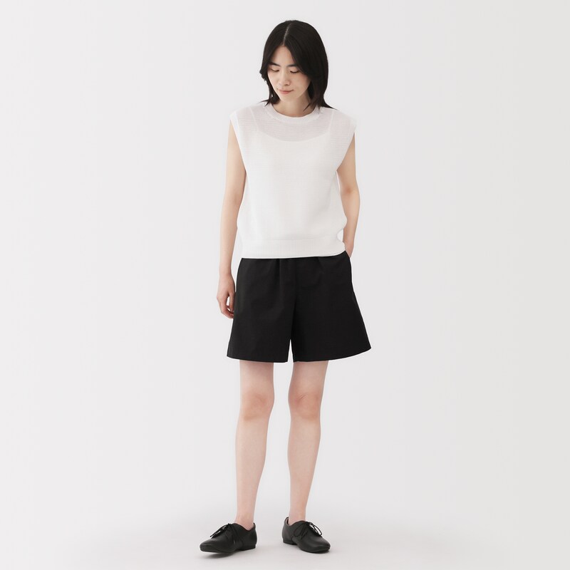 婦人　洗いざらし　ブロードショートパンツ