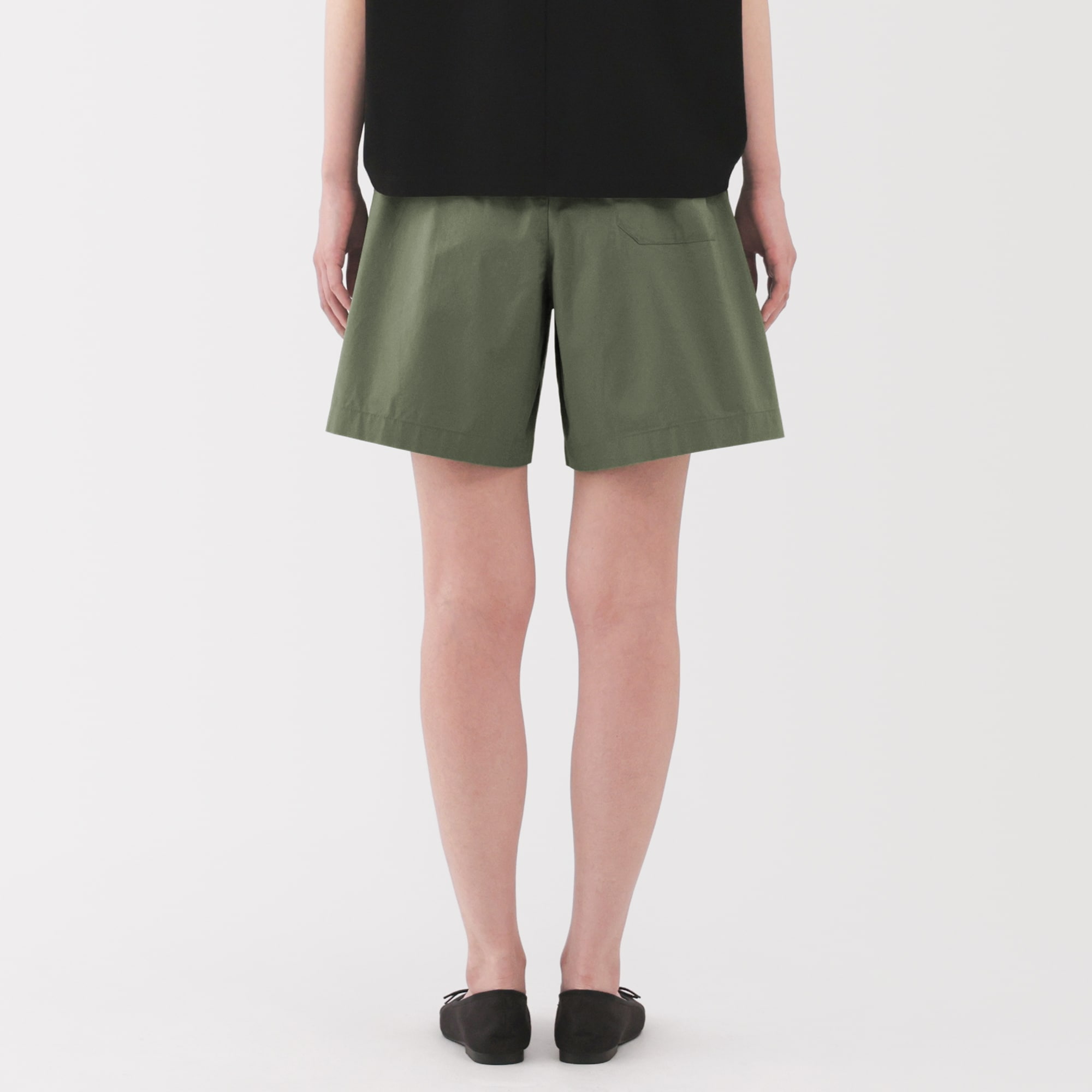 婦人　洗いざらし　ブロードショートパンツ