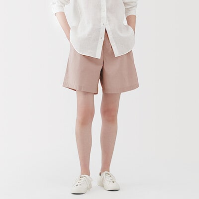 婦人　洗いざらし　ブロードショートパンツ