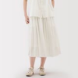 婦人　強撚ボイル　ギャザースカート