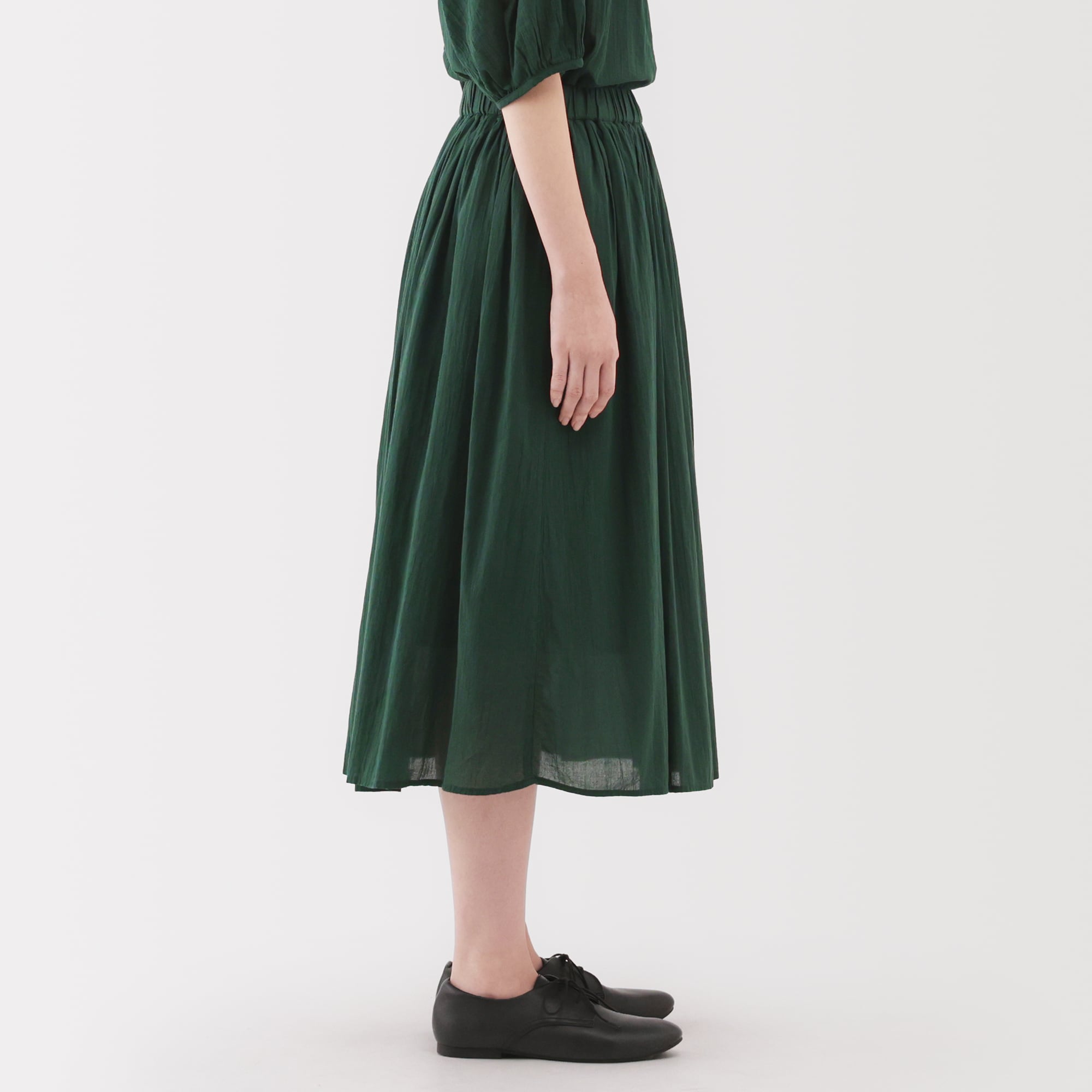 婦人 強撚ボイル ギャザースカート | 無印良品