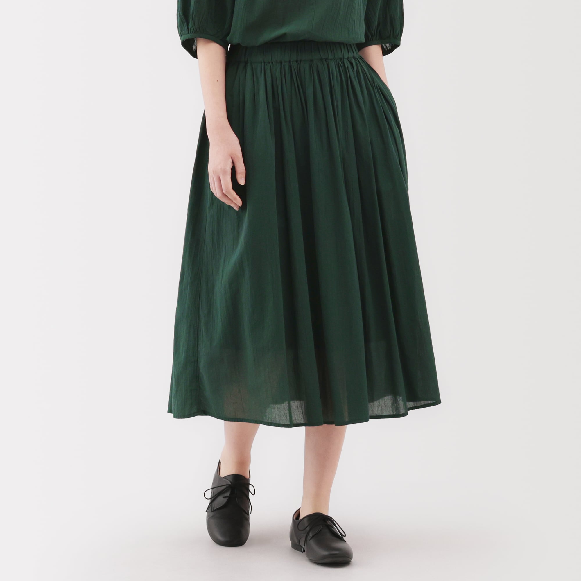 婦人 強撚ボイル ギャザースカート | 無印良品