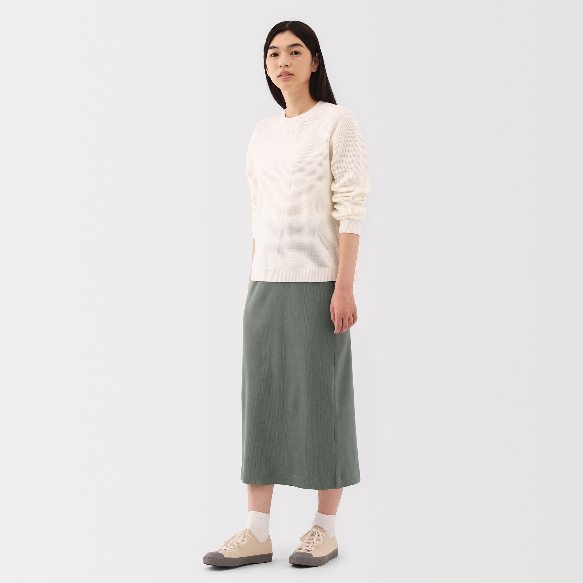 婦人 ストレッチリブ編みスカート | 無印良品